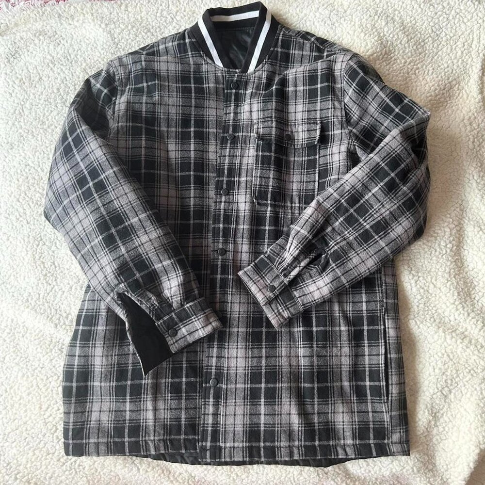 Converse plaid black and white and grey jacket Oversized Bomber jacket Vintage s